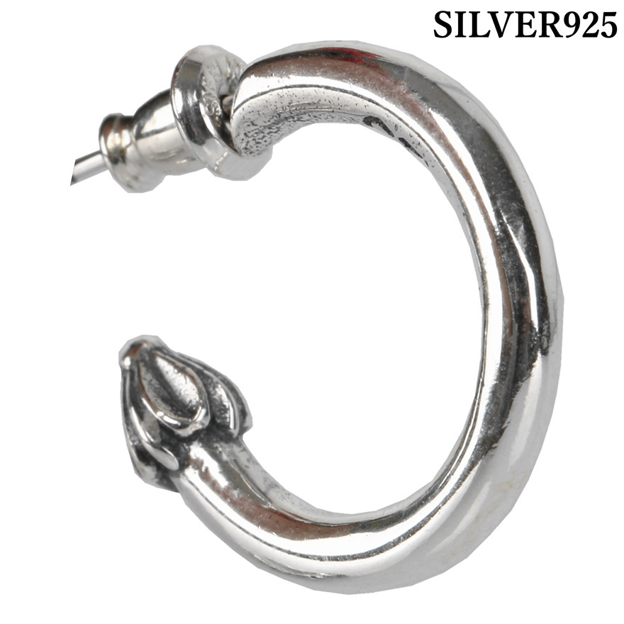 シルバー925 クロスフープピアス 925 銀 フープピアス クロス フープ