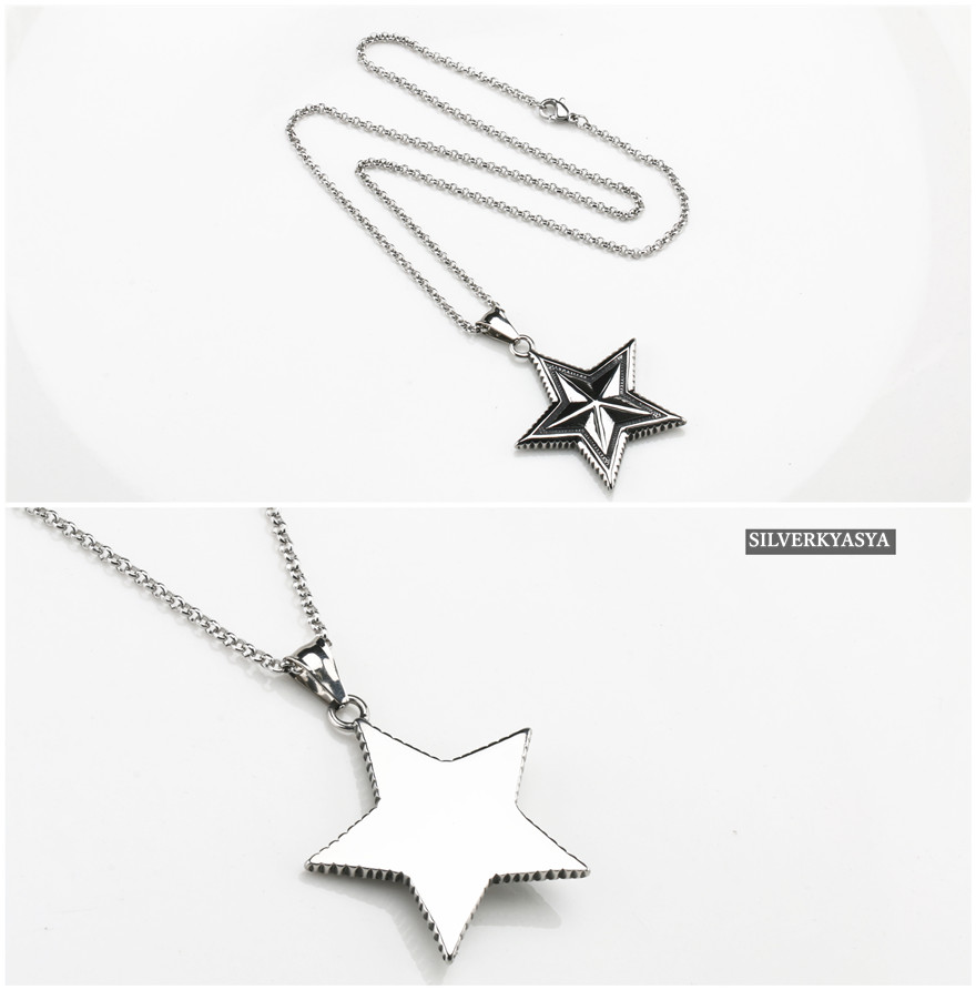 ステンレス スターネックレス 星 ラージスター ペンダント