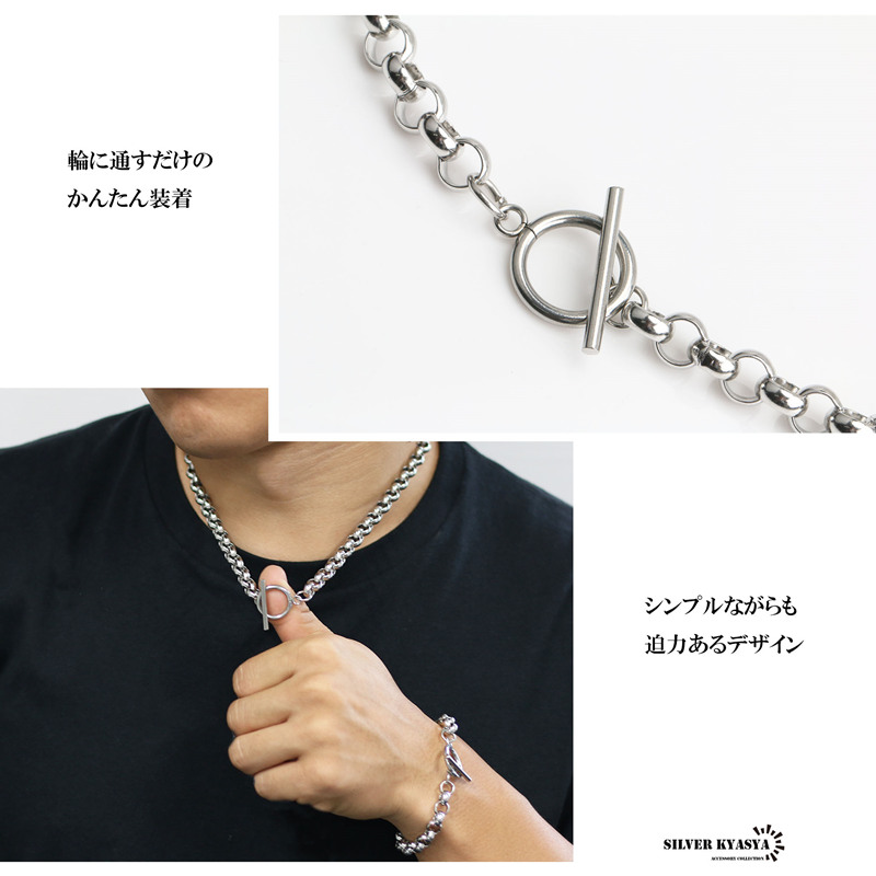 太Silver Vintage スクリューネックレスチェーン ステンレス マンテル 太幅 チェーン ネックレス シルバー silver
