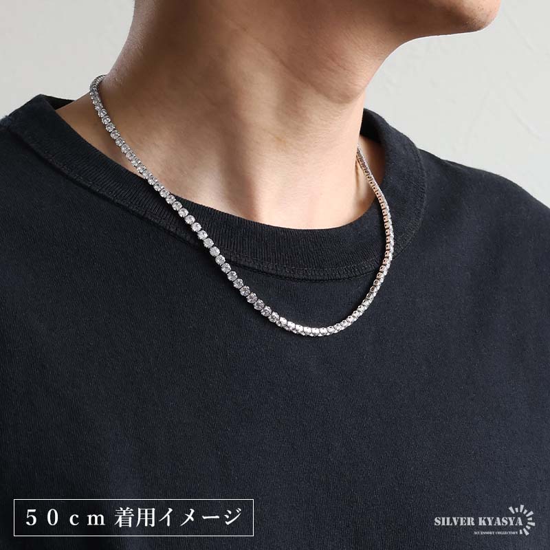 超大粒スクエア型 ジルコニア テニスチェーン シルバー ブリンブリン ネックレス 超大粒スクエア型 ジルコニア テニスチェーン シルバー