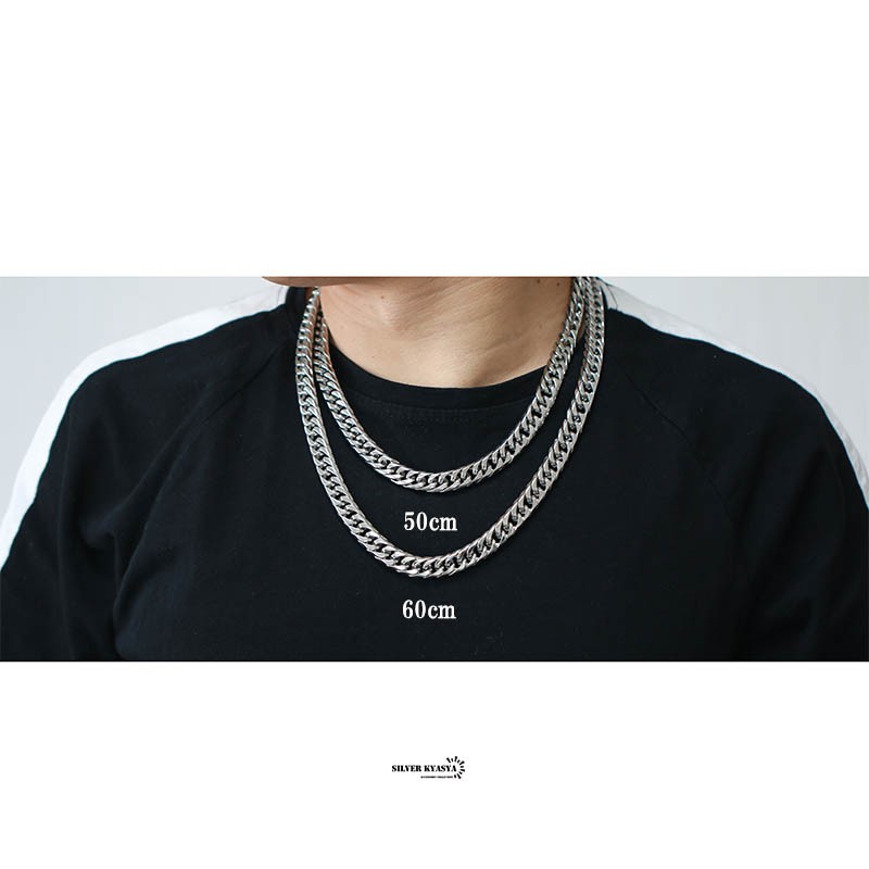 幅11mm STAINLESS STEEL 6面カット ダブル喜平ネックレス