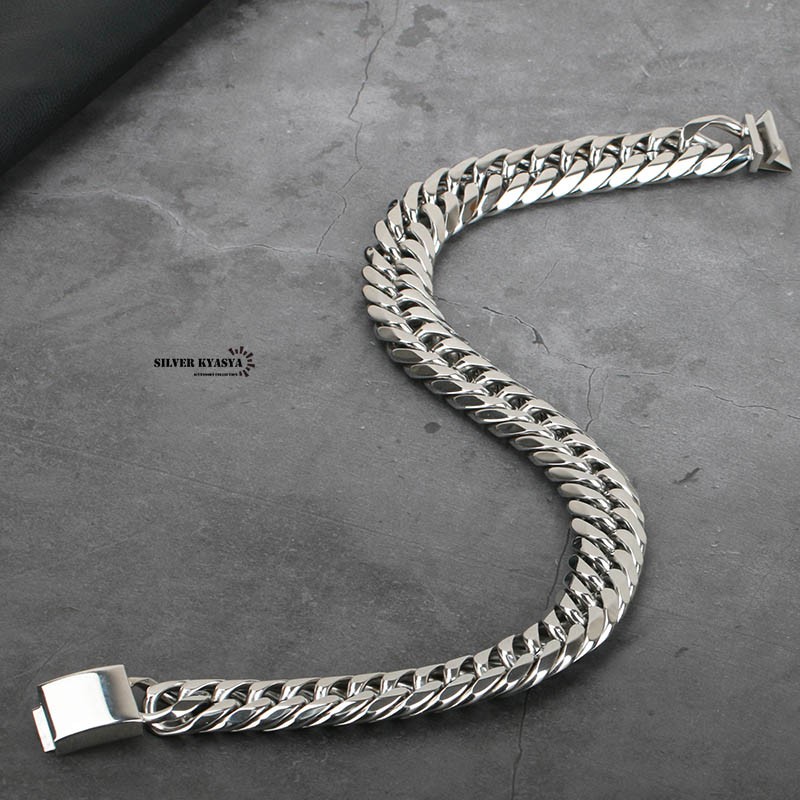 幅21mm STAINLESS STEEL 極太 6面カット ダブル喜平ネックレス