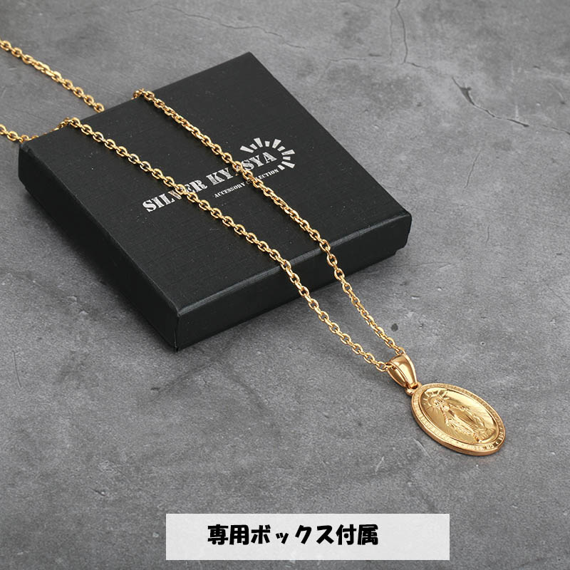 ステンレス 奇跡のメダイ ネックレス 18K gp 金 ゴールドコイン