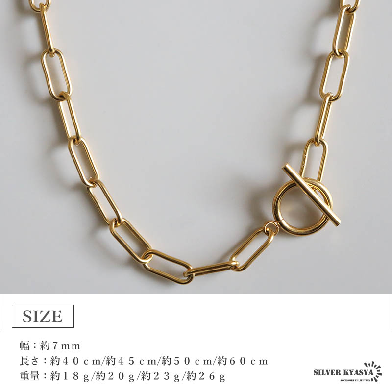 チェーンネックレス ステンレス マンテルネックレス レディース