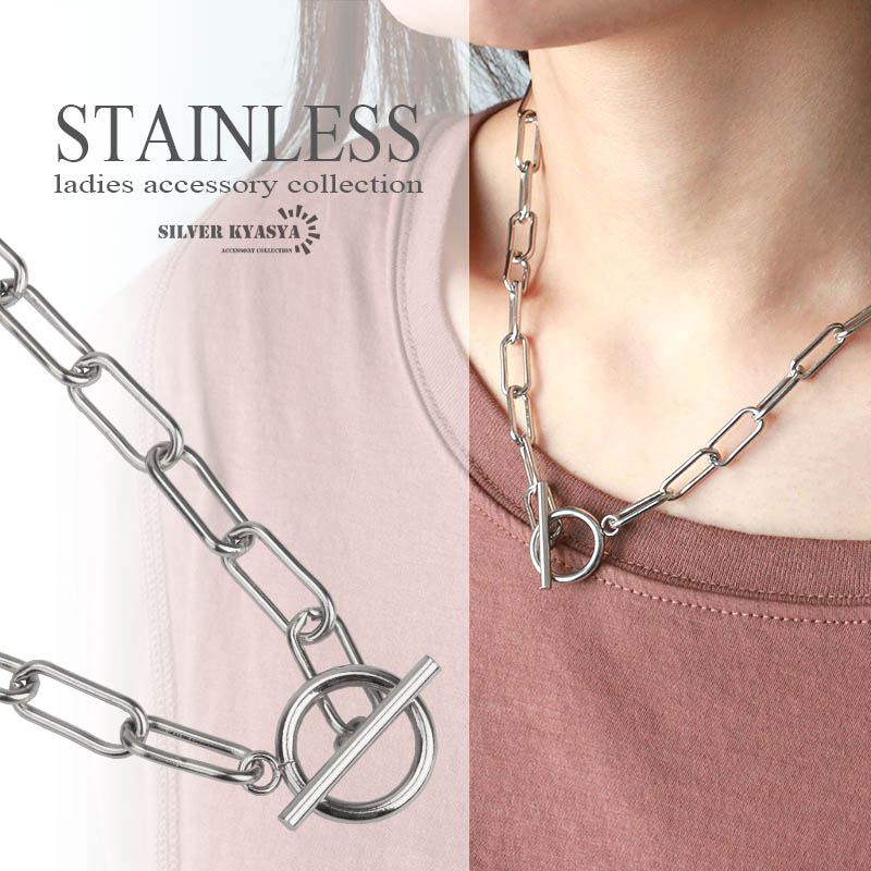 ステンレス チェーンネックレス シルバー マンテル Tバー シンプル アレルギー対応 40cm 45cm 50cm 60cm :n343-silver: SILVER KYASYA - 通販 - Yahoo!ショッピング