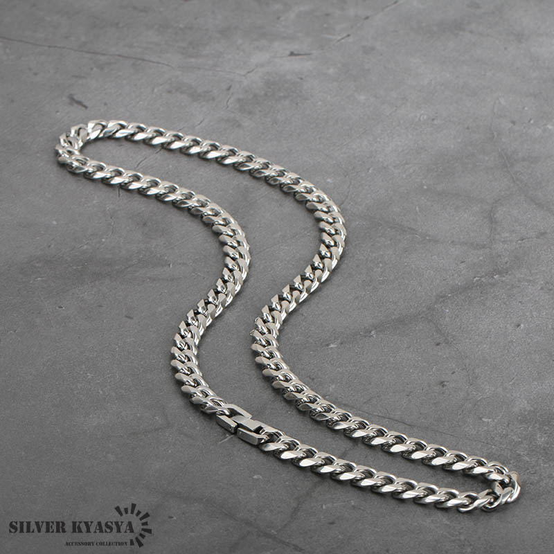 幅9mm STAINLESS STEEL 喜平チェーンネックレス 6面カット