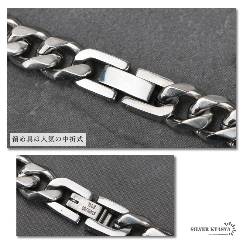 幅9mm STAINLESS STEEL 喜平チェーンネックレス 6面カット