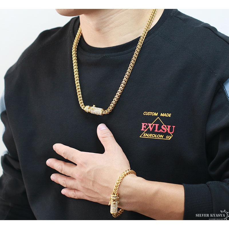 大人 可愛い 服  ステンレス 18k チェーンネックレス スピガ 喜平 ネックレス その他