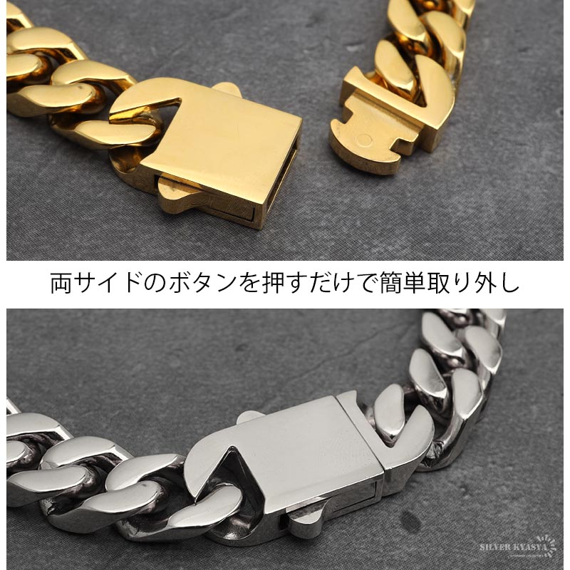 幅10mm ステンレス 喜平チェーンネックレス 4面カット