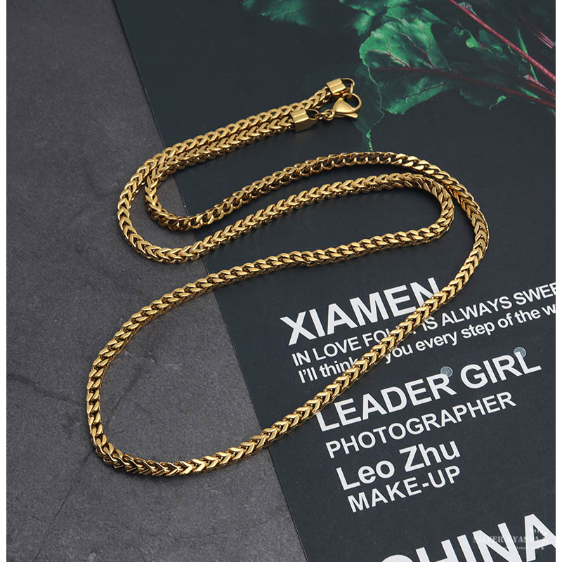 幅3mm ステンレス 二重喜平チェーンネックレス gold 金色 幅3mm ステンレス 二重喜平チェーンネックレス gold 金色