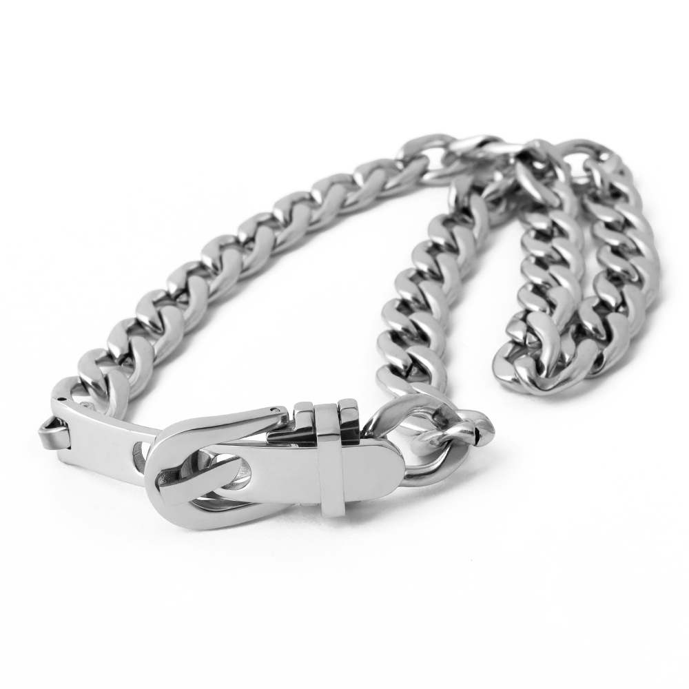 チョーカー 喜平チェーン 幅8mm ステンレス ベルト 穴留め式 18kgp 18