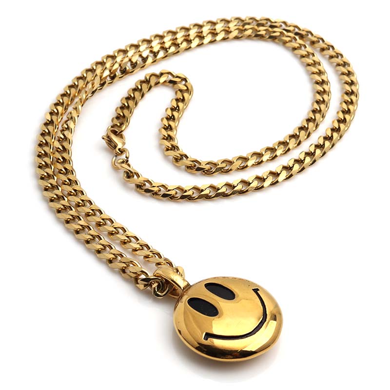 ニコちゃんネックレス シルバー ゴールド メンズ スマイル スマイリー