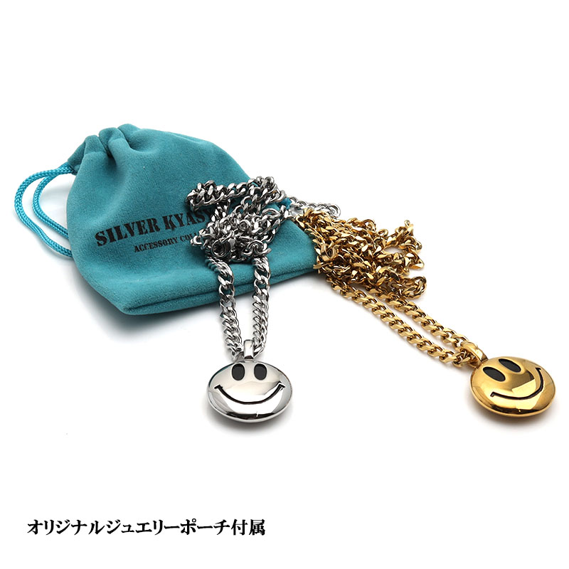 ニコちゃんネックレス シルバー ゴールド メンズ スマイル