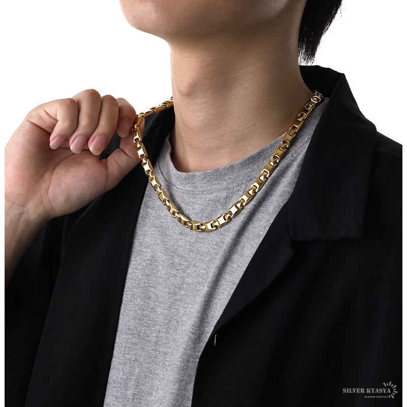 磁気ネックレス ステンレス ビーズ 18k ip gold ゴールド 磁力