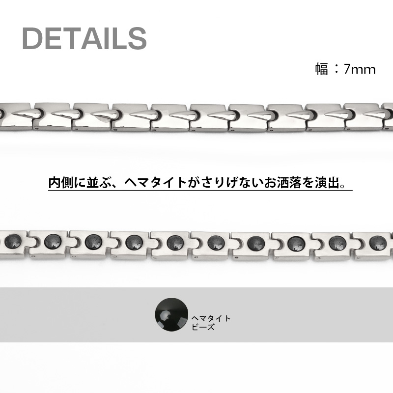 磁気ネックレス ステンレス ビーズ silver シルバー 磁力 磁石