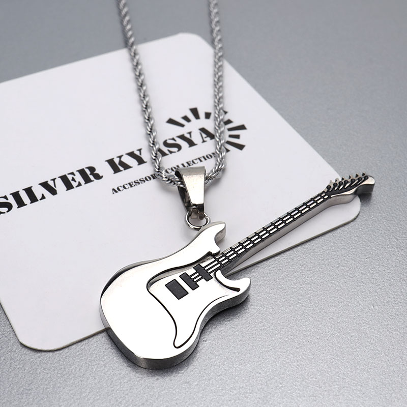 STAINLESS ギターネックレス ペンダント guitar ロック 系