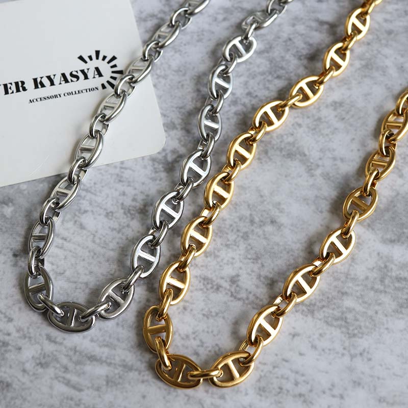 ステンレス アンカーチェーンネックレス チェーンネックレス 8mm