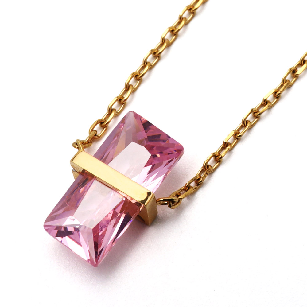 ステンレス 18KGP 誕生石ネックレス ジルコニアネックレス 一粒