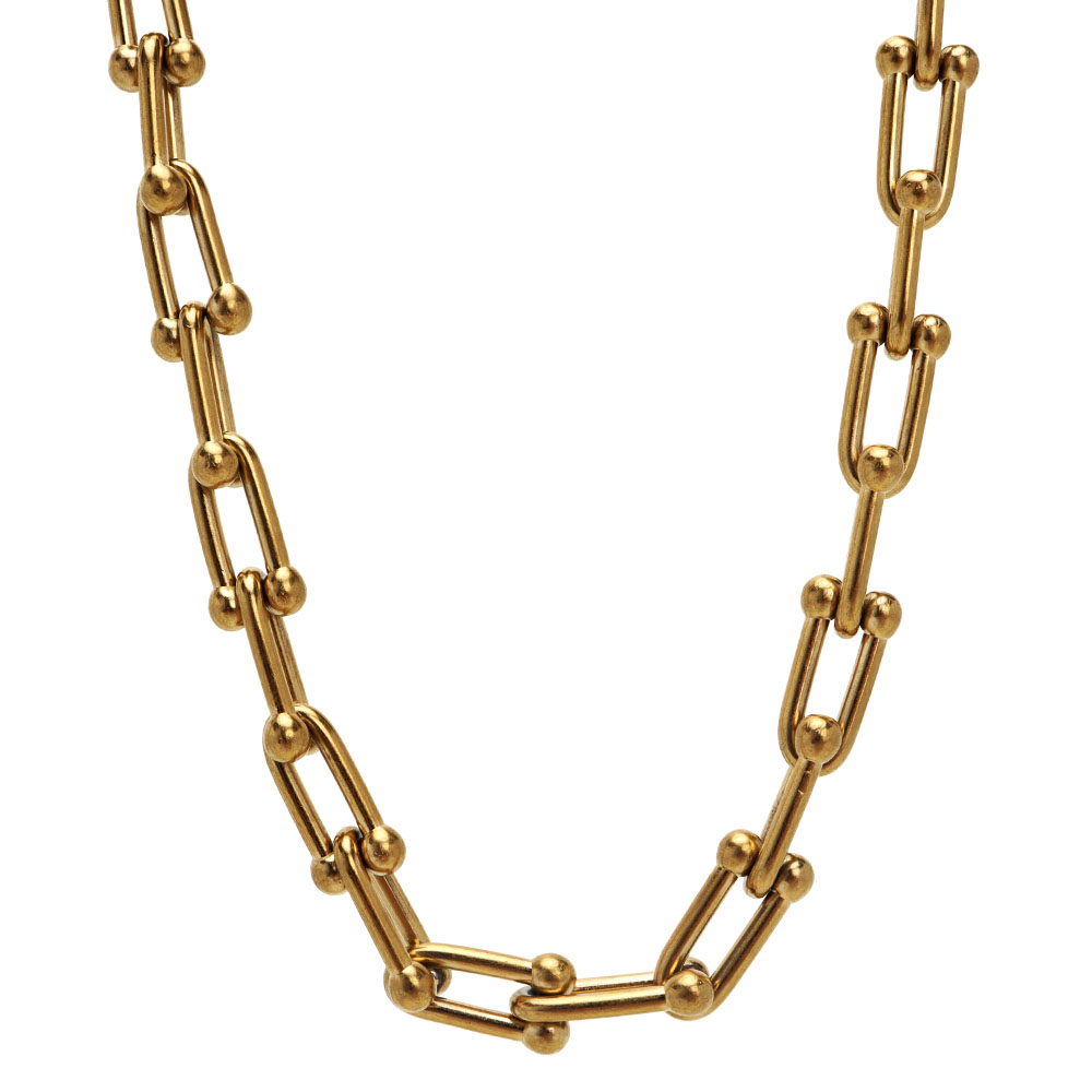 Uチェーンネックレス レディース ステンレス 18K GP ゴールド チェーン