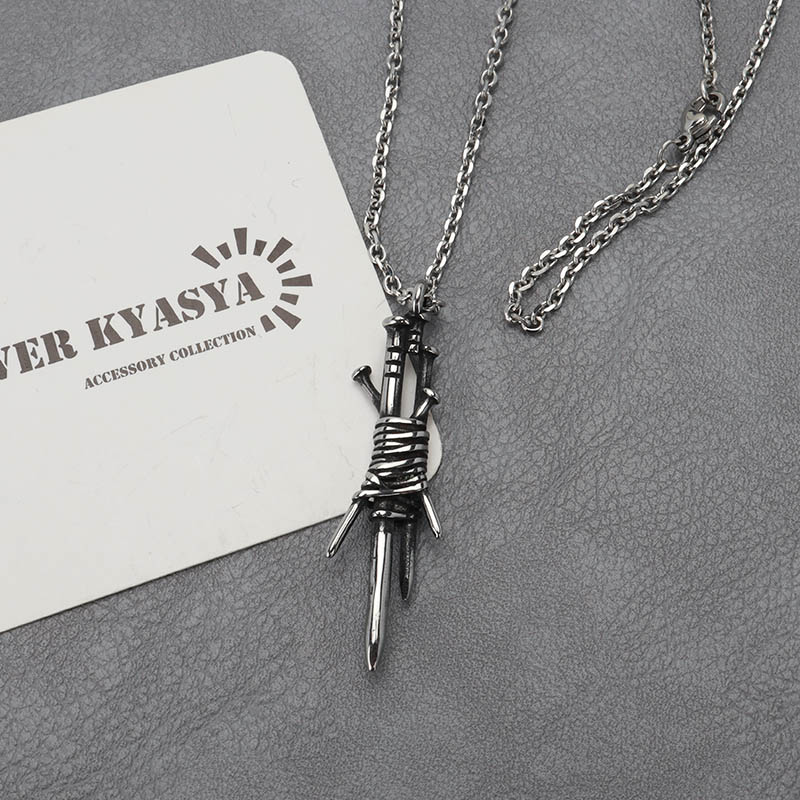 ステンレス 釘ネックレス 和釘ネックレス シルバー 工業 部品