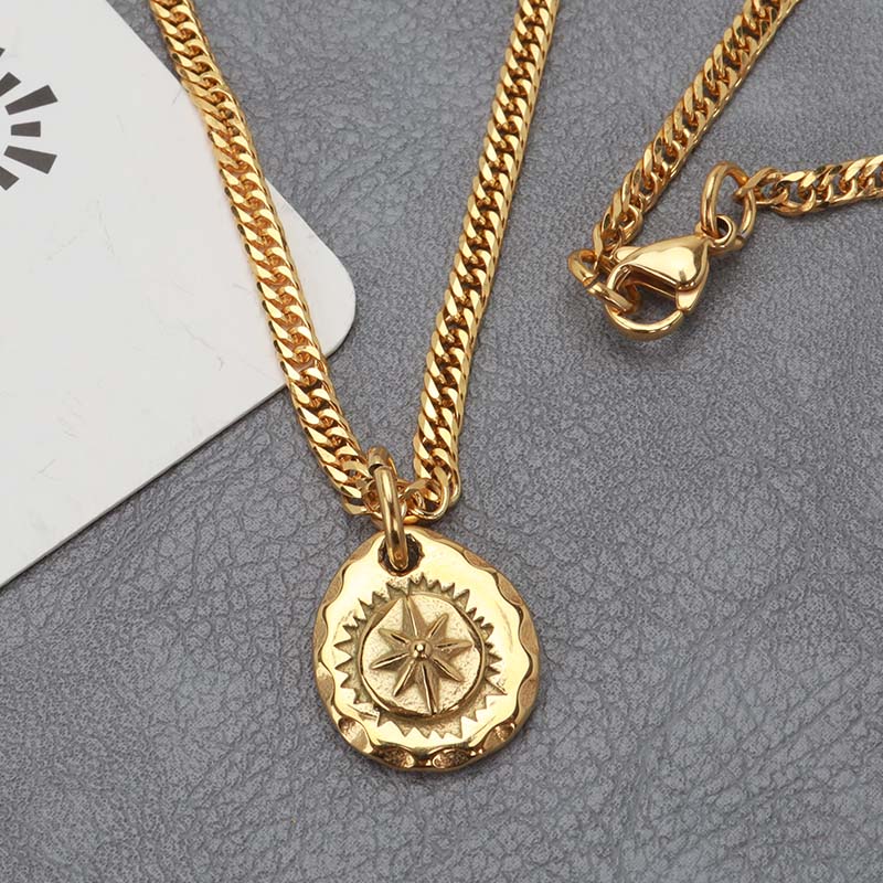 ステンレス 太陽神ネックレス 18KGP ミニペンダントネックレス