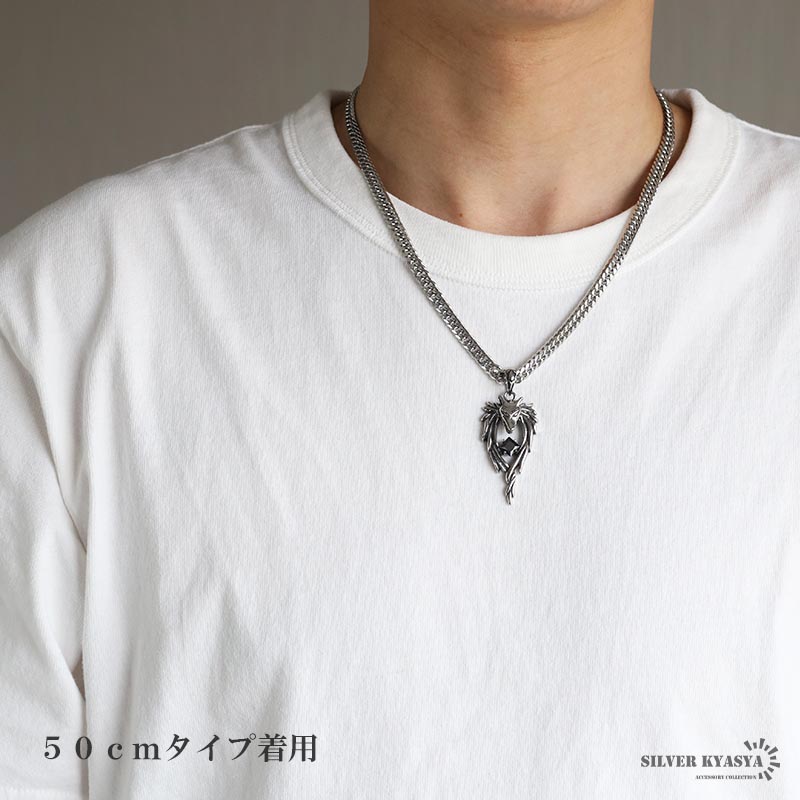 ステンレス ウルフネックレス シルバー ダブル喜平チェーン