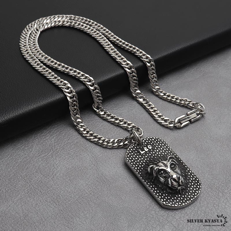 ステンレス製 12星座ネックレス ブラック シルバー ダブル喜平チェーン