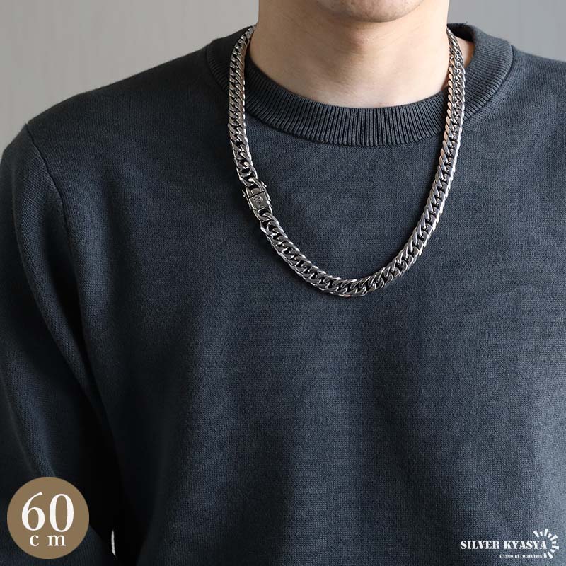複数買いで最大300円OFFクーポン／ステンレス ダブル喜平ネックレス
