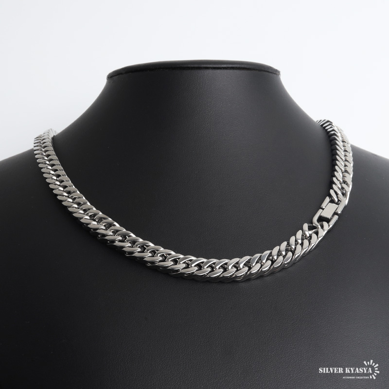 ステンレス ダブル喜平ネックレス 厚みあり チェーンネックレス メンズ