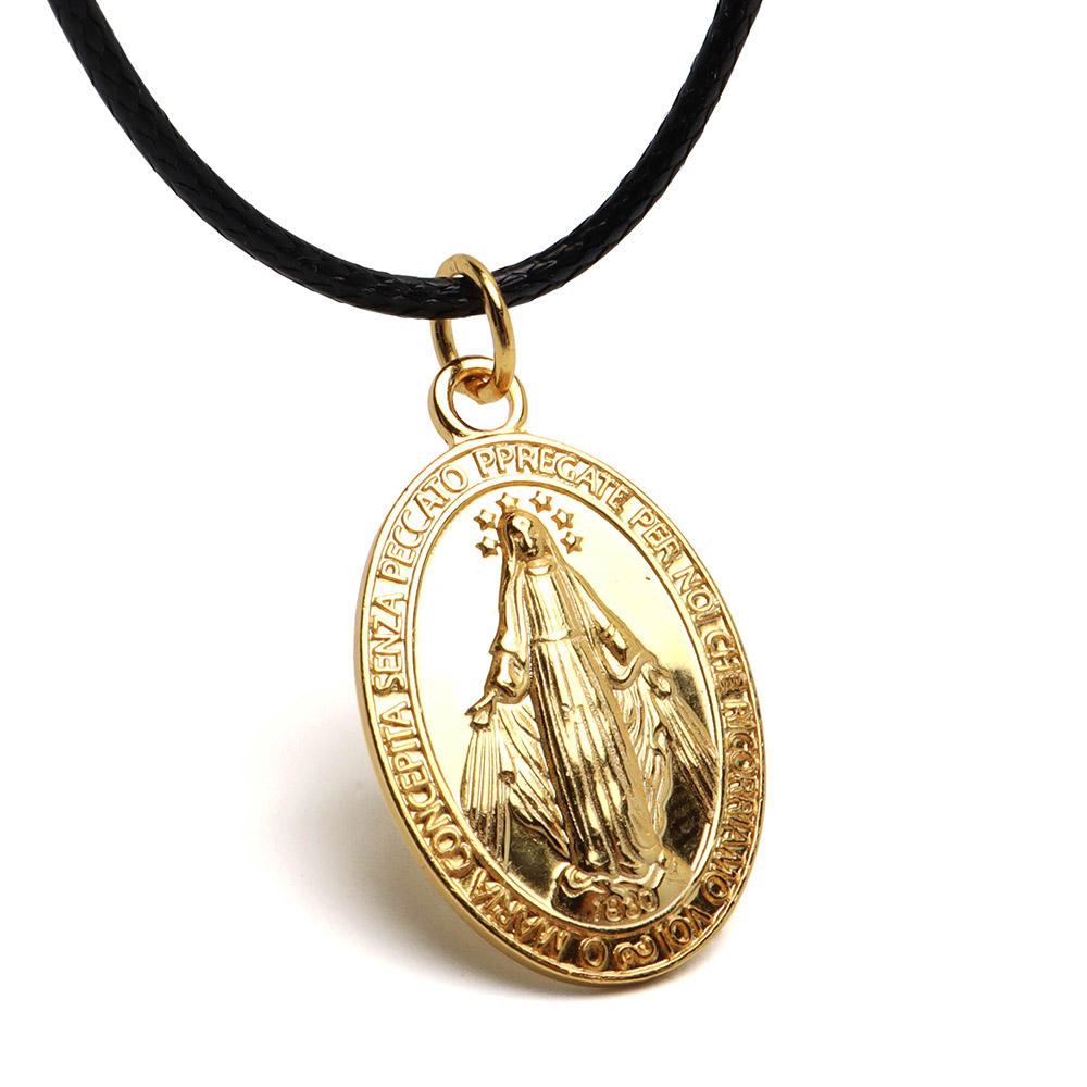 silver KYASYA]シルバー925素材 マリアネックレス コイン ネックレス ゴールド シルバー ネックレス 不思議のメダ モチーフ