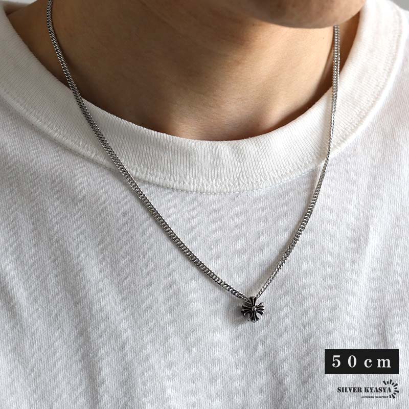 複数買いで最大300円OFFクーポン／ステンレス クロスネックレス ダブル