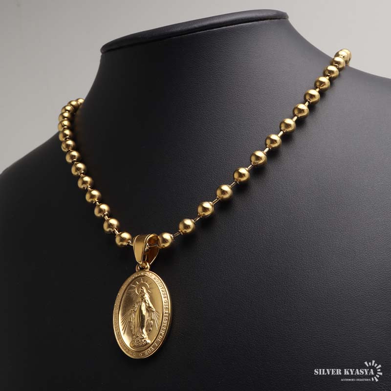 ステンレス マリアネックレス ボールチェーンネックレス ペンダント