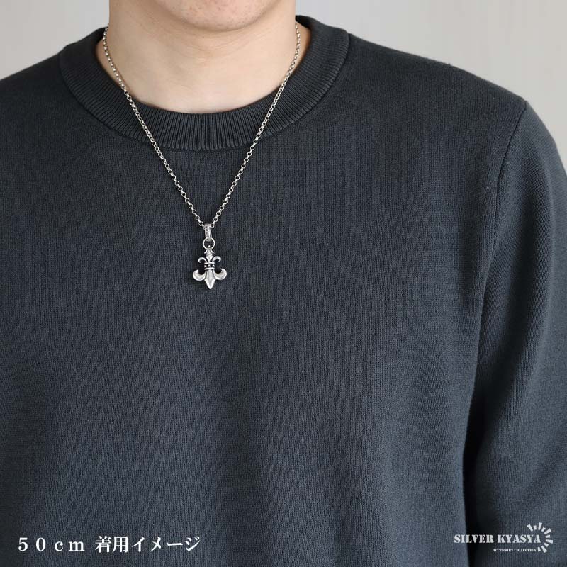 新品未使用シルバー925ペーパーチェーンフレア ネックレス 60cm