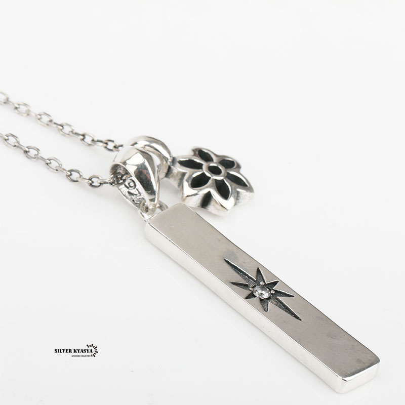 シルバー925 メンズ ネックレス 桜 スティック ペンダント 925