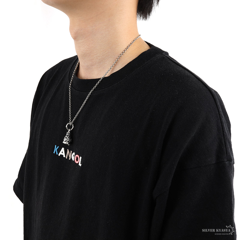 シルバー925素材 クレーンベルネックレス ペンダント 唐草 ベル