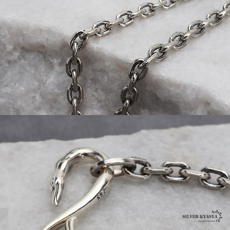 シルバー925 シルバーネックレス イーグルフックネックレス 幅