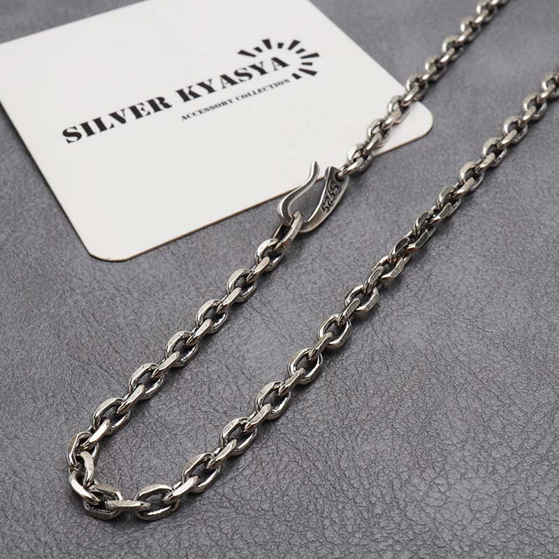 クーポンで10％OFF シルバー925 あずきチェーン 燻し シルバーチェーン