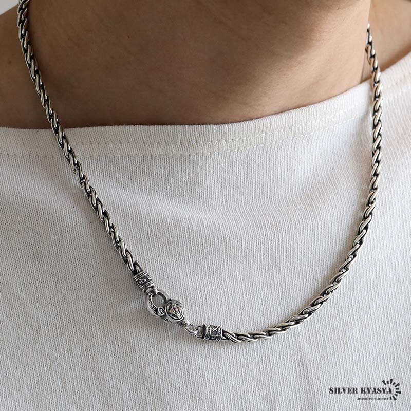 複数買いで最大300円OFFクーポン／シルバー925 ロープチェーン