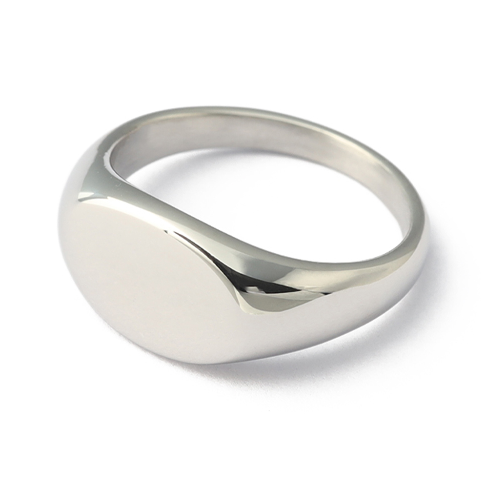 67％以上節約 STAINLESS シンプル 印台リング 指輪 メンズ 銀色 レディース シルバー 細身 楕円 メンズアクセサリー 