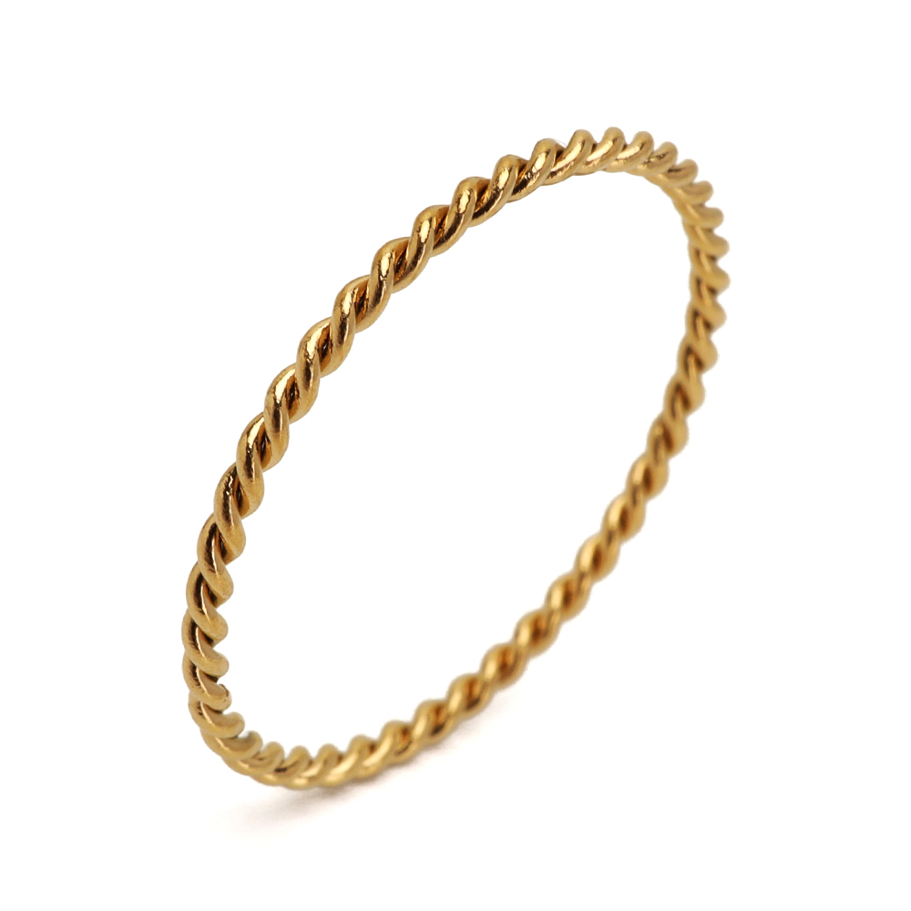 ツイストリング 3カラー ねじりリング 極細 ロープリング ステンレス