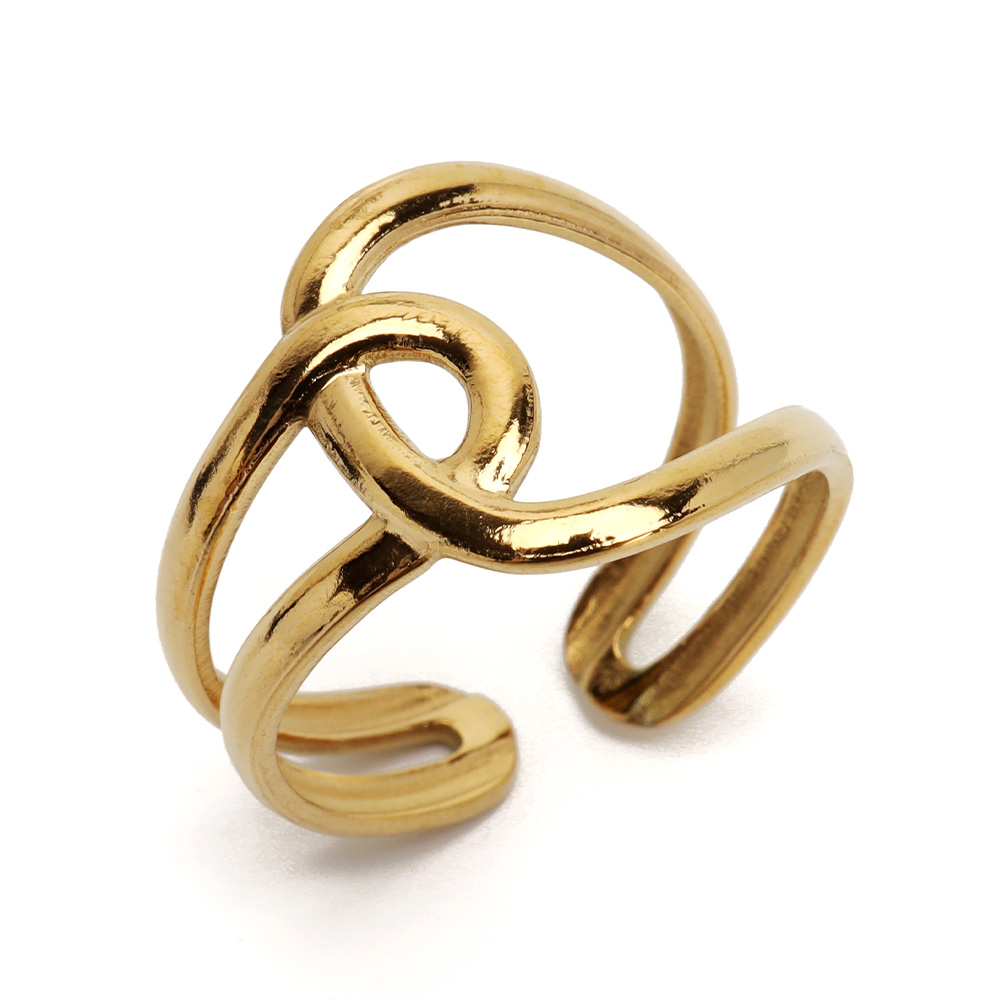 オーバークロスリング ニュアンスリング ゴールドリング 指輪 18KGP