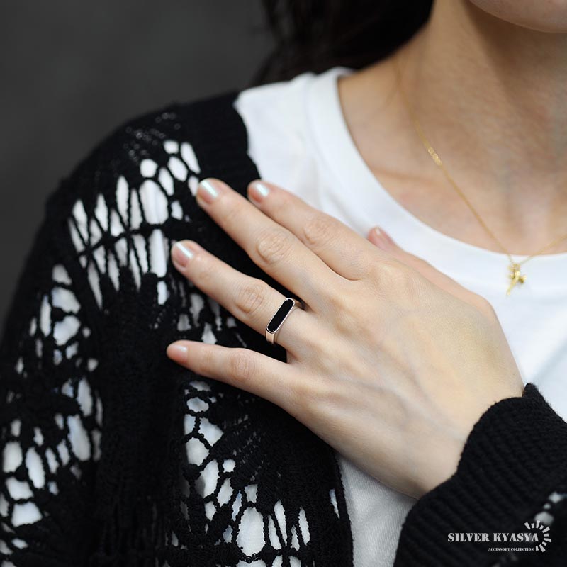 2個で10％OFF 3個で20％OFFクーポン／シルバー925 印台リング ブラック
