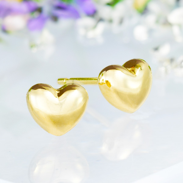 あ*3様 K18 ピアス　約2.3g ピアス ハート【M】K18ゴールド 地金ピアス CD033-M-CIBS : kyfactory
