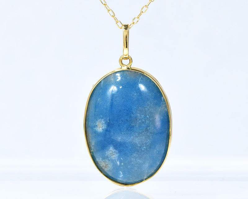 k18青色石の球形ペンダント ペンダント ヘッド ブルークォーツ K18イエローゴールド CI007CIBSN