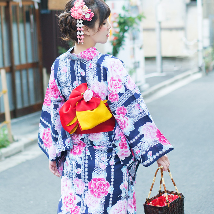 女性用浴衣（色：ネイビー系）｜着物、浴衣｜ファッション 通販