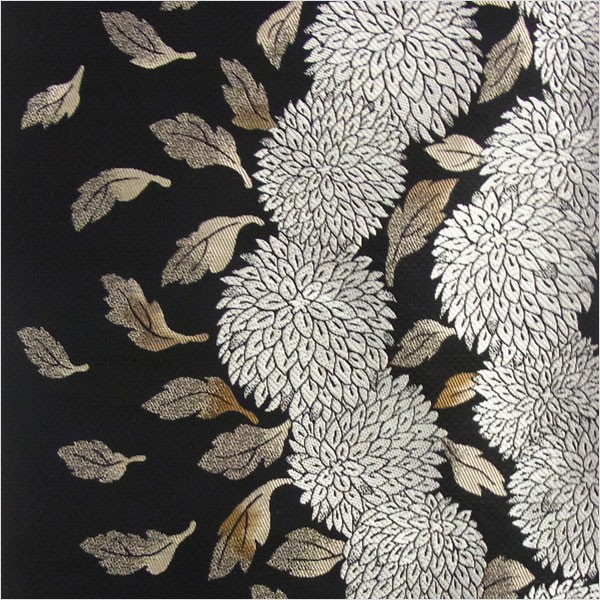 名古屋帯 正絹 黒 菊 〜クリサンセマム〜 ブラック 京玉響 西陣織