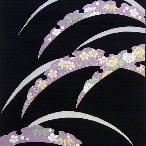 名古屋帯 正絹 黒 芝草 〜露芝模様〜 ブラック 京玉響 西陣織