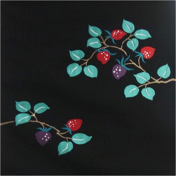 名古屋帯 正絹 黒 〜野いちご〜 ブラック 京玉響 西陣織 : 名古屋帯と