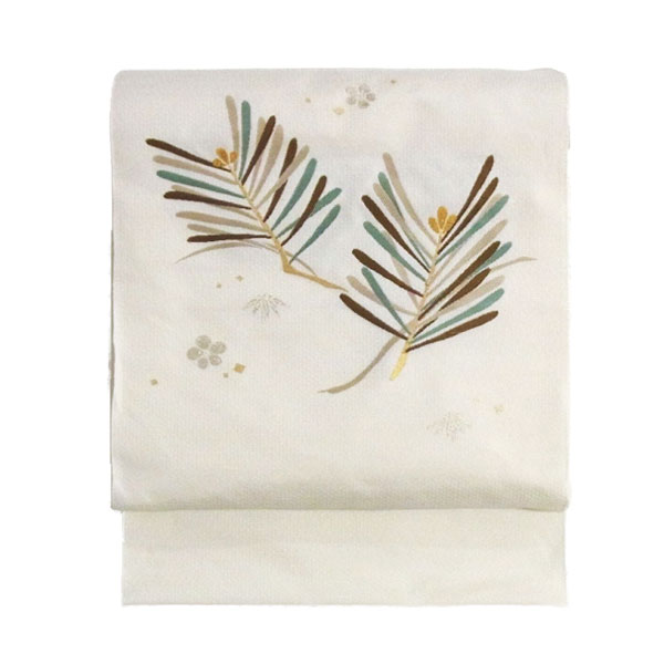 売り尽くしセール‼️新品■正絹鬼ちりめん，レトロモダン花文様染め，全通柄名古屋帯 nb01-10063s-1.jpg