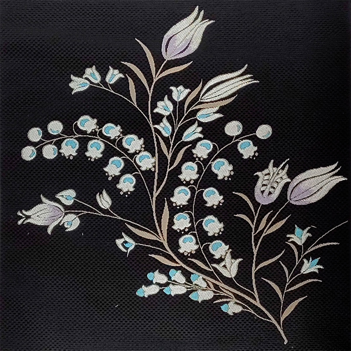 名古屋帯 正絹 黒 〜すずらん〜 ブラック 京玉響 西陣織 : 名古屋帯と